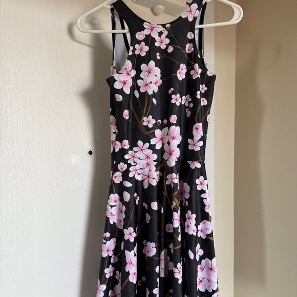 Blackmilk - Black Cherry Blossom Reversible Skater Dress, Size Small - Picture 2 of 3